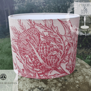 Timorous Beasties Red Thistle Oval Lampshade