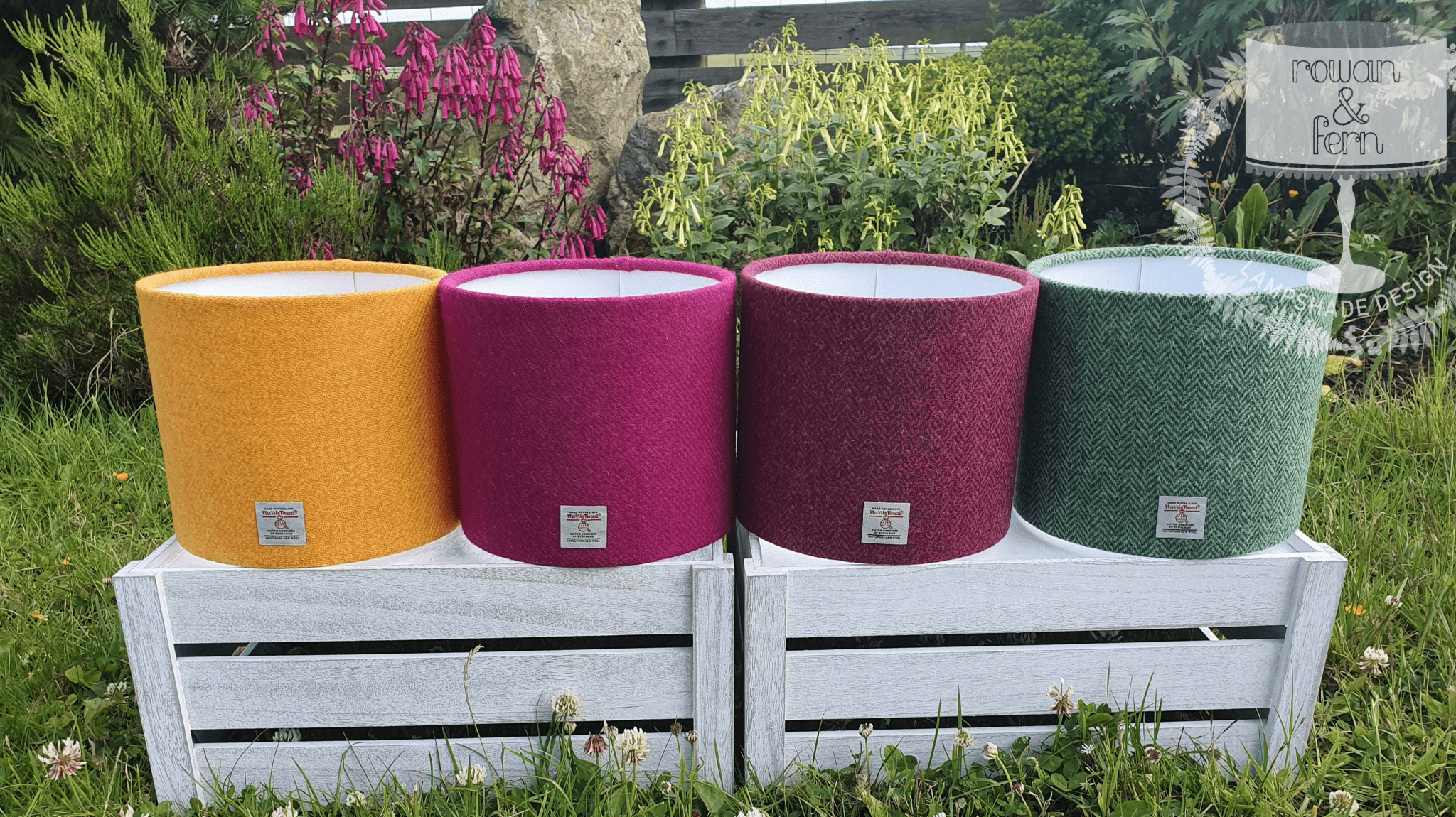 Shopping for lampshades. Harris Tweed Lampshades