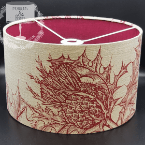 Timorous Beasties Red Thistle With Berry Linen Double Sided Lampshade