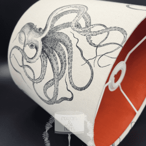 Octopus With Pumpkin Linen Double Sided Lampshade