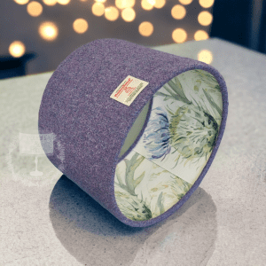 Harris Tweed Heather Plain With Voyage Cream Spring Thistle Double Sided Lampshade