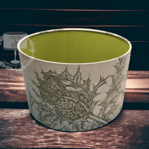Timorous Beasties Olive Thistle With Pistachio Linen Double Sided Lampshade