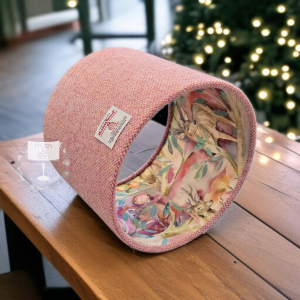 Harris Tweed Dusky Pink Barleycorn with Voyage Winlater Stag Double Sided Lampshade
